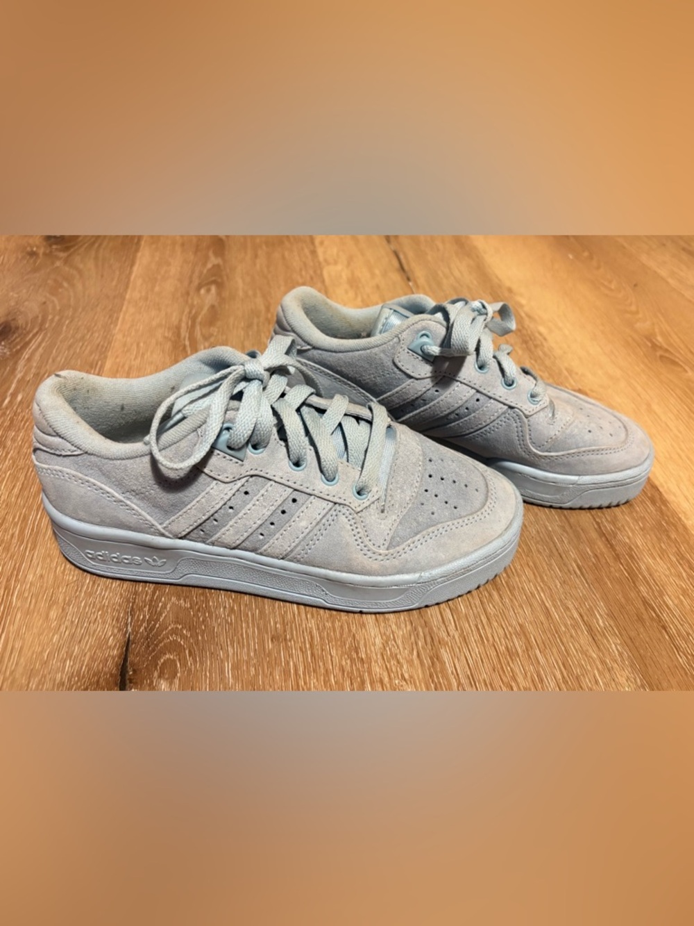 Adidas Kids Light Blue Suede Sneakers - Casual Sport Shoes